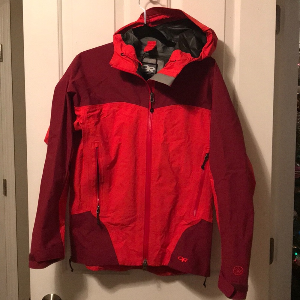 Red rain shell outdoor research